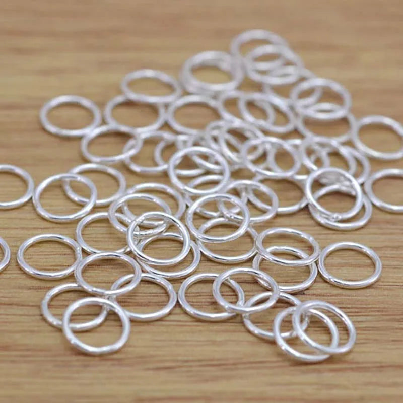 10pcs Close Ring Real Pure Solid 925 Sterling Silver Sealed Closed Jump Rings Split Ring Key Chain Jewelry Making Findings