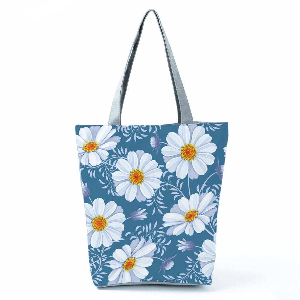 Plant Floral Print Handbags Casual Women Shopping Tote Bags High Capacity Travel Beach Outdoor Package Female Lady Shoulder Bag