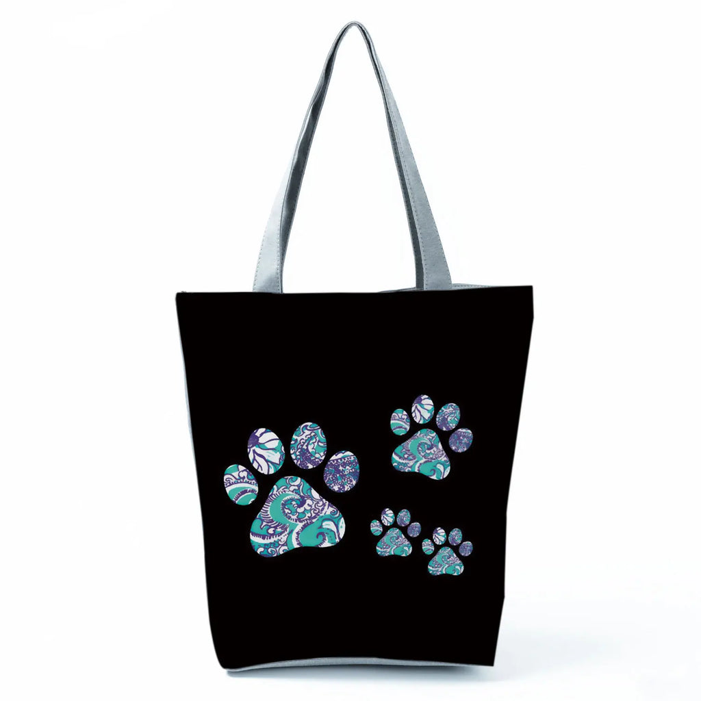 Fashion Dogs Paws Handbags Printed Love Dogs Shopping Bag Casual Women Shoulder Bag Summer Kawaii Female Tote Travel Beach Bag