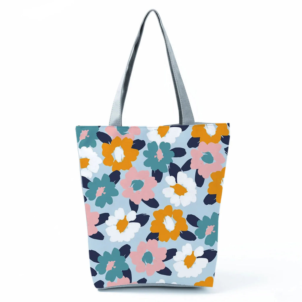 Plant Floral Print Handbags Casual Women Shopping Tote Bags High Capacity Travel Beach Outdoor Package Female Lady Shoulder Bag