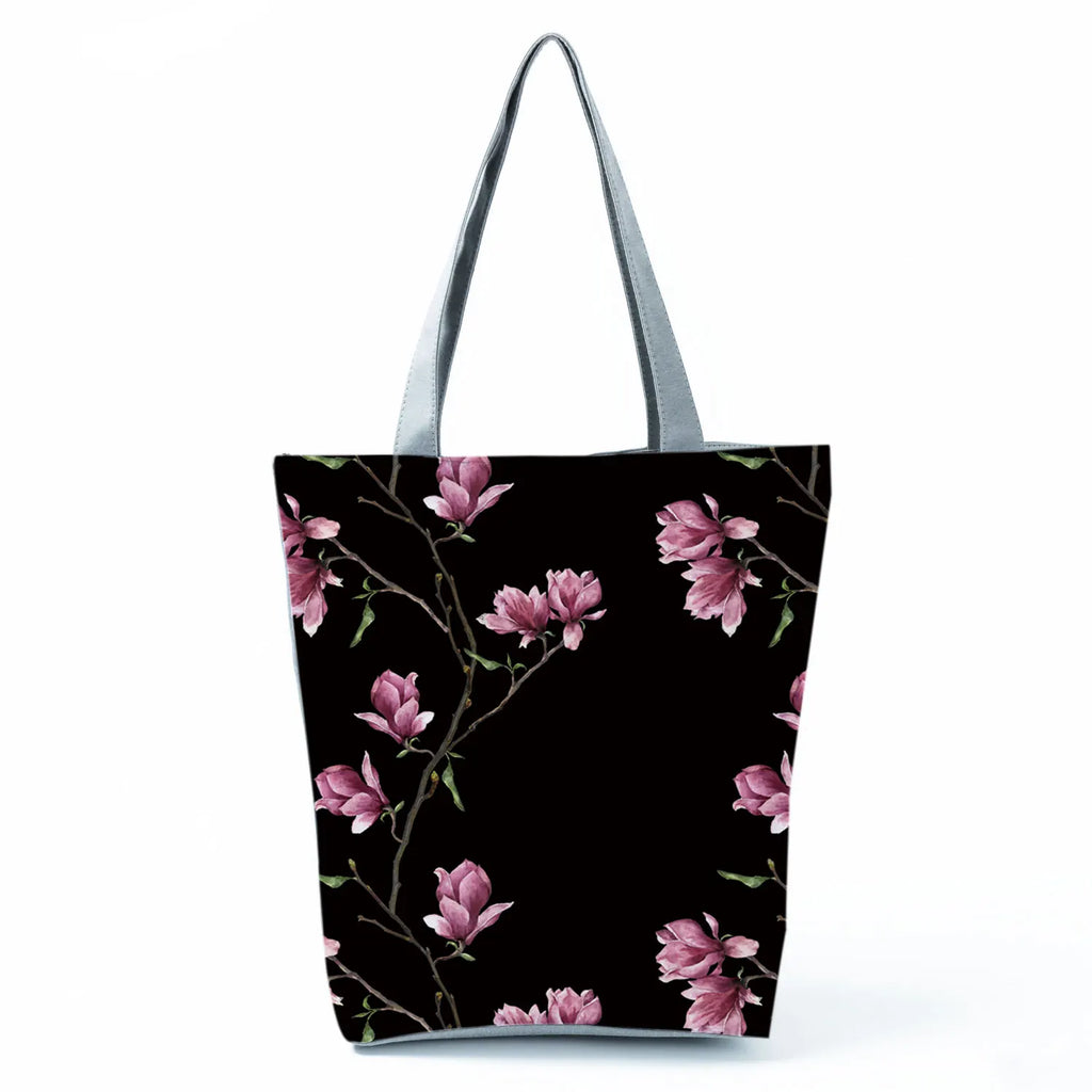 Plant Floral Print Handbags Casual Women Shopping Tote Bags High Capacity Travel Beach Outdoor Package Female Lady Shoulder Bag