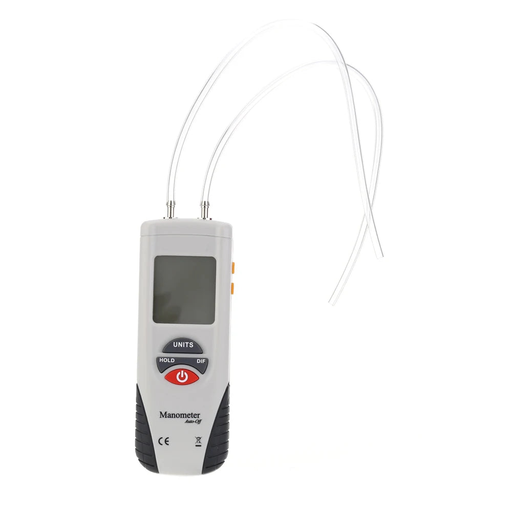 HT-1890 Large LCD Screen Display High performance Digital Manometer Handheld Air Pressure Meter White & Black