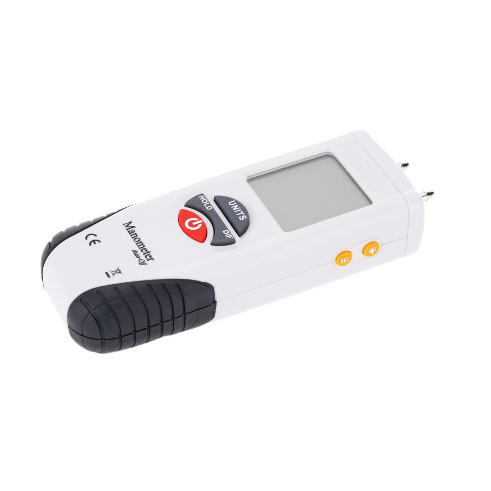 HT-1890 Large LCD Screen Display High performance Digital Manometer Handheld Air Pressure Meter White & Black