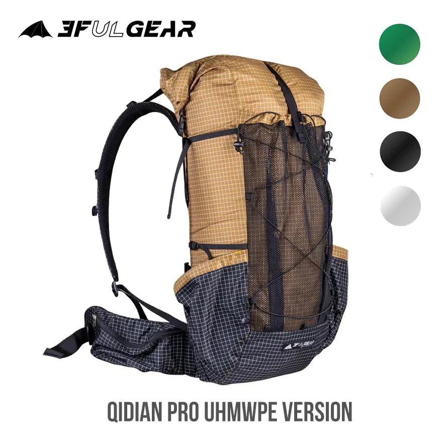 3F UL GEAR QiDian Pro Backpack Waterproof Outdoor Camping Pack Hiking Bag Climbing Qi Dian UHMWPE UltraLight Trek Men Women 46L