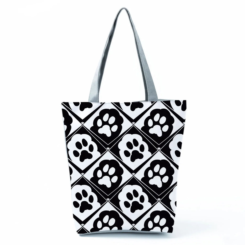 Fashion Dogs Paws Handbags Printed Love Dogs Shopping Bag Casual Women Shoulder Bag Summer Kawaii Female Tote Travel Beach Bag