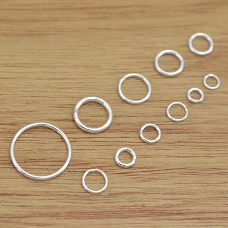 10pcs Close Ring Real Pure Solid 925 Sterling Silver Sealed Closed Jump Rings Split Ring Key Chain Jewelry Making Findings
