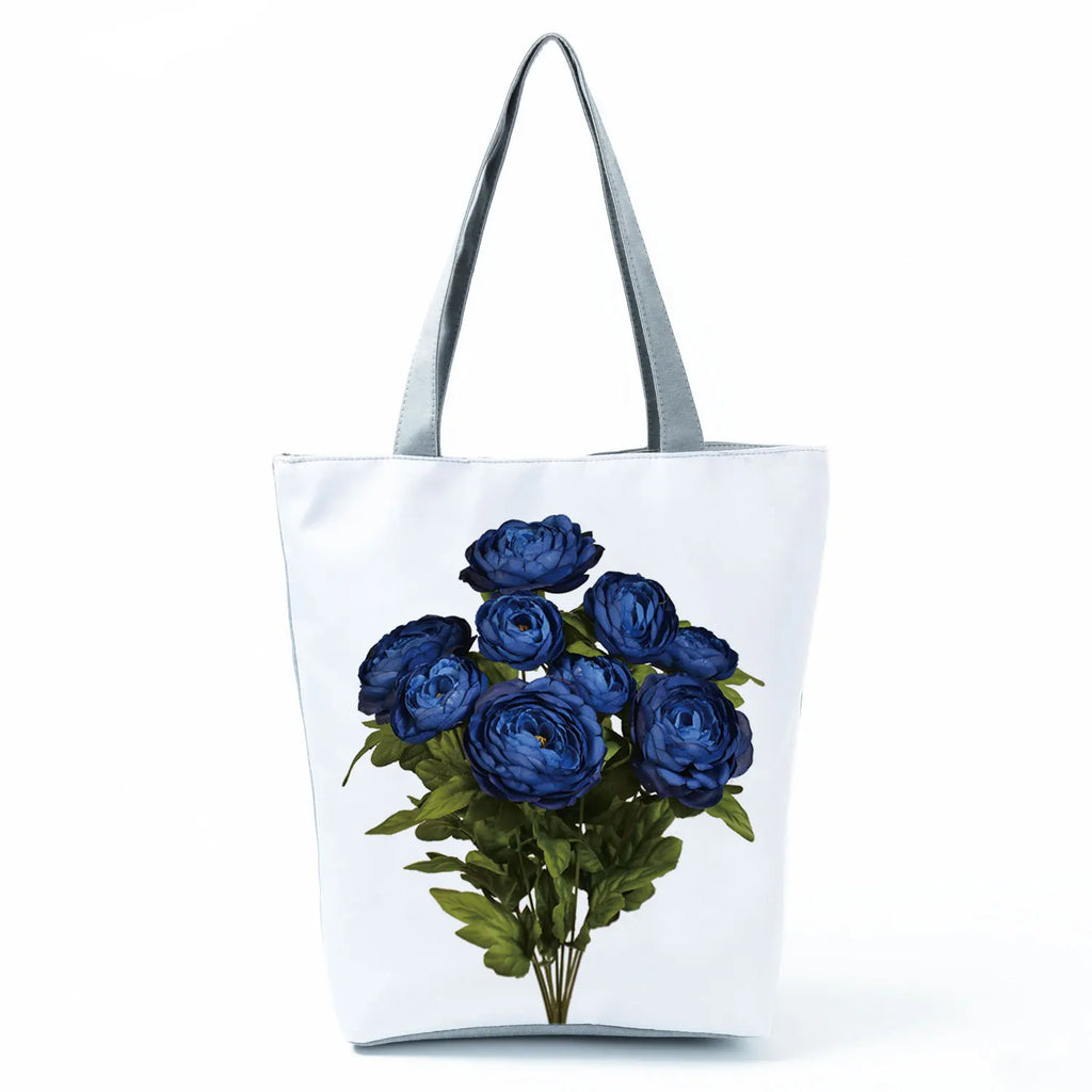 Plant Floral Print Handbags Casual Women Shopping Tote Bags High Capacity Travel Beach Outdoor Package Female Lady Shoulder Bag