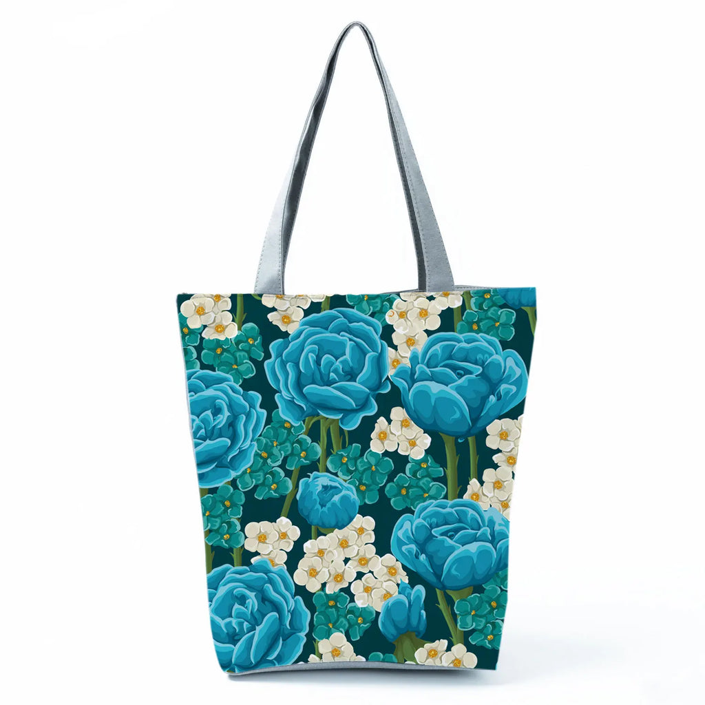 Plant Floral Print Handbags Casual Women Shopping Tote Bags High Capacity Travel Beach Outdoor Package Female Lady Shoulder Bag