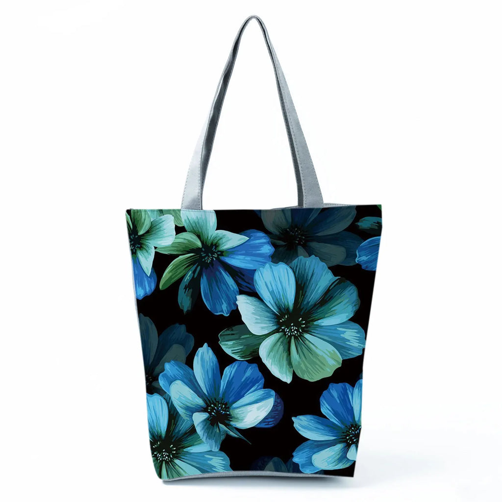Plant Floral Print Handbags Casual Women Shopping Tote Bags High Capacity Travel Beach Outdoor Package Female Lady Shoulder Bag