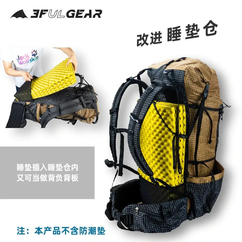 3F UL GEAR QiDian Pro Backpack Waterproof Outdoor Camping Pack Hiking Bag Climbing Qi Dian UHMWPE UltraLight Trek Men Women 46L