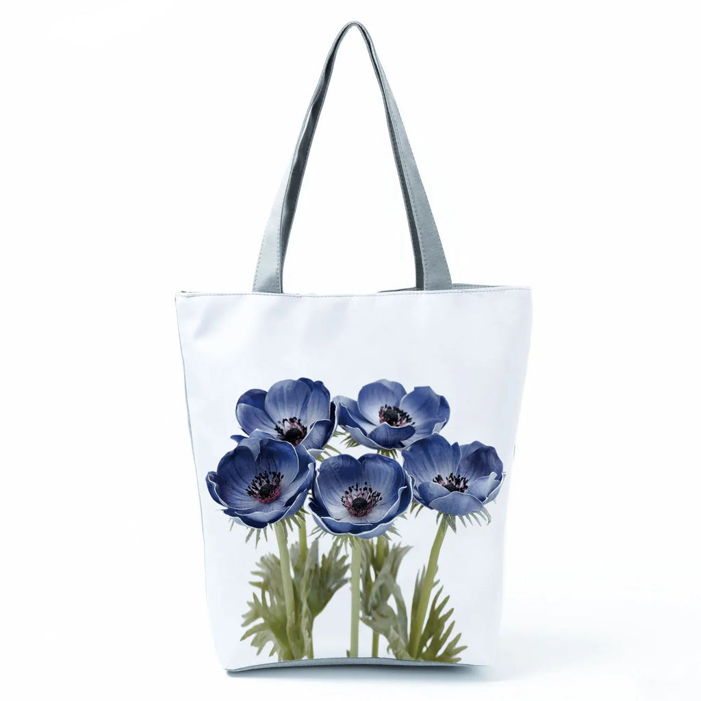 Plant Floral Print Handbags Casual Women Shopping Tote Bags High Capacity Travel Beach Outdoor Package Female Lady Shoulder Bag